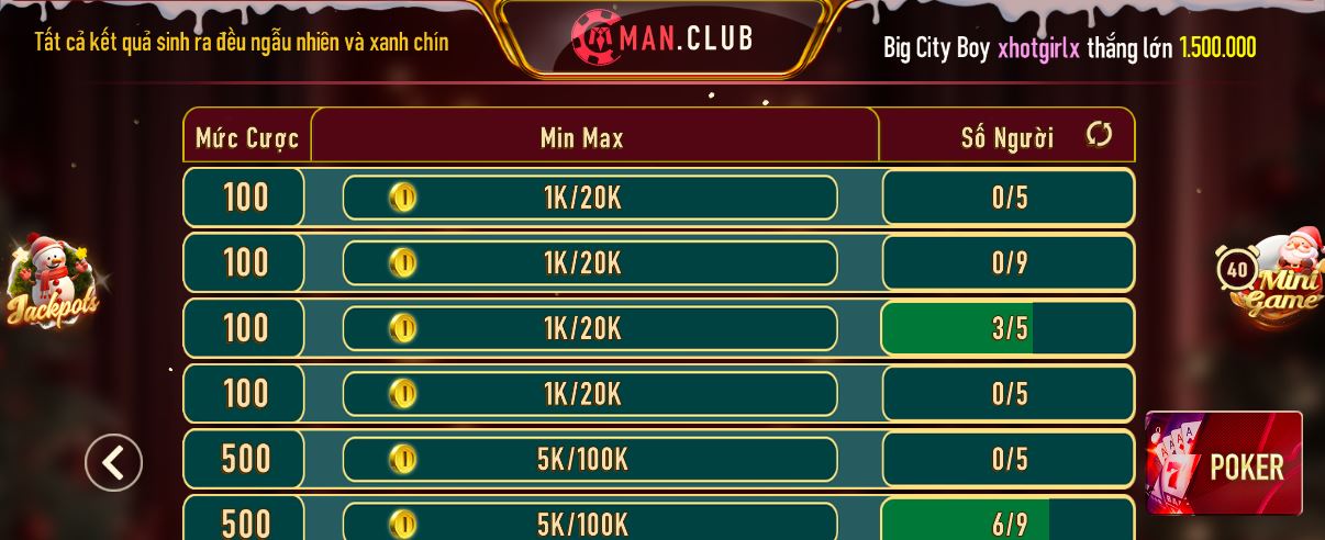 Hướng dẫn tham gia chơi bài poker tại Manclub
