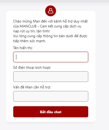 Phương thức liên hệ ManClub bằng live chat 