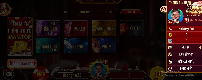 Người chơi nên tạo mật khẩu mạnh để bảo mật ví game Man Club của mình